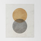 Circle Abstract - Gold Grey Texture Throw Blanket Gallery Image 2