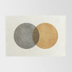Circle Abstract - Gold Grey Texture Rug Gallery Image 2