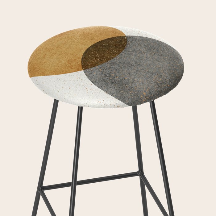 Circle Abstract - Gold Grey Texture Stool Gallery Image 2