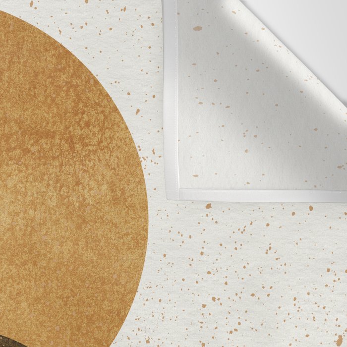 Circle Abstract - Gold Grey Texture Wall Tapestry Gallery Image 3