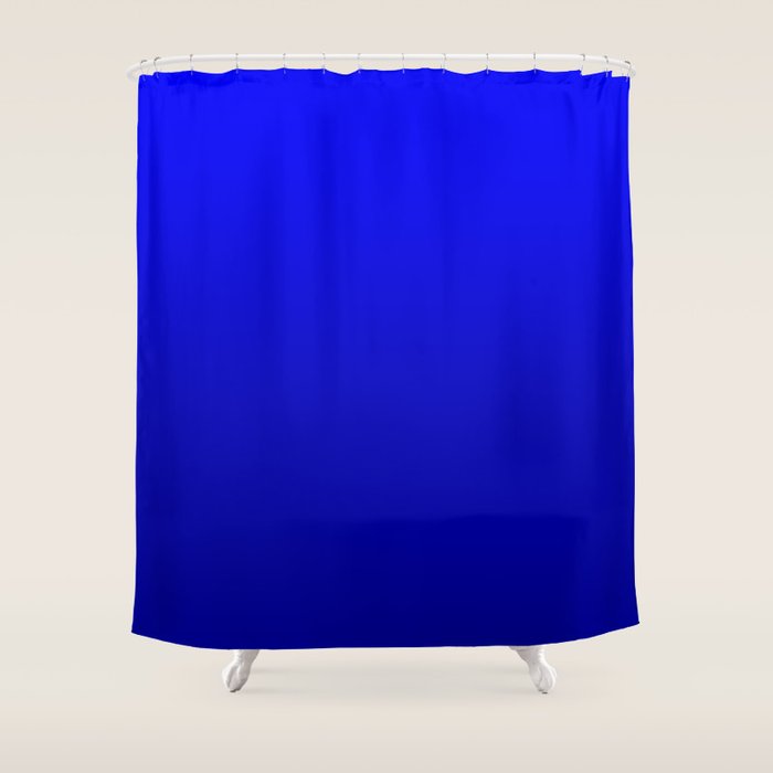 Bright Cobalt and Dark Blue Ombre Shower Curtain Gallery Image 1