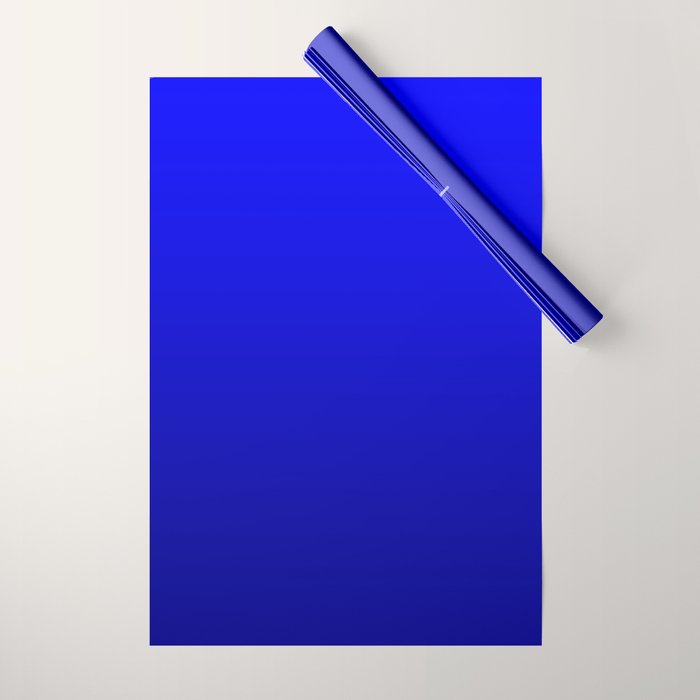 Bright Cobalt and Dark Blue Ombre Wrapping Paper Gallery Image 1