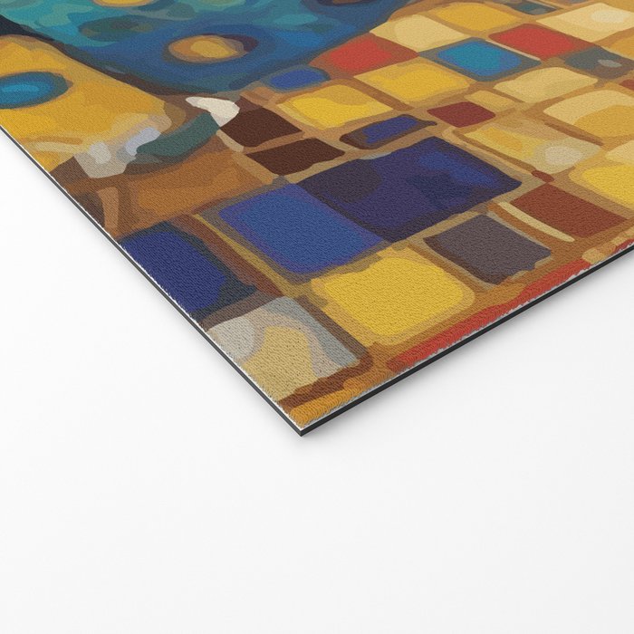 Gustav Klimt Style Dog with a Colorful Scarf Welcome Mat Gallery Image 2