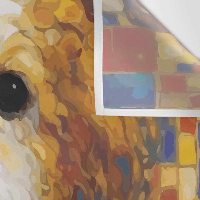 Gustav Klimt Style Dog with a Colorful Scarf Wall Tapestry Gallery Image 3