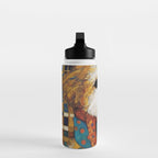 Gustav Klimt Style Dog with a Colorful Scarf Water Bottle Gallery Image 3
