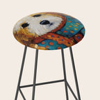 Gustav Klimt Style Dog with a Colorful Scarf Stool Gallery Image 2