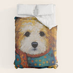 Gustav Klimt Style Dog with a Colorful Scarf Duvet Cover Gallery Image 6