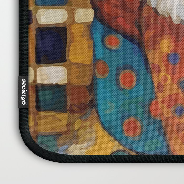 Gustav Klimt Style Dog with a Colorful Scarf Laptop Sleeve Gallery Image 3
