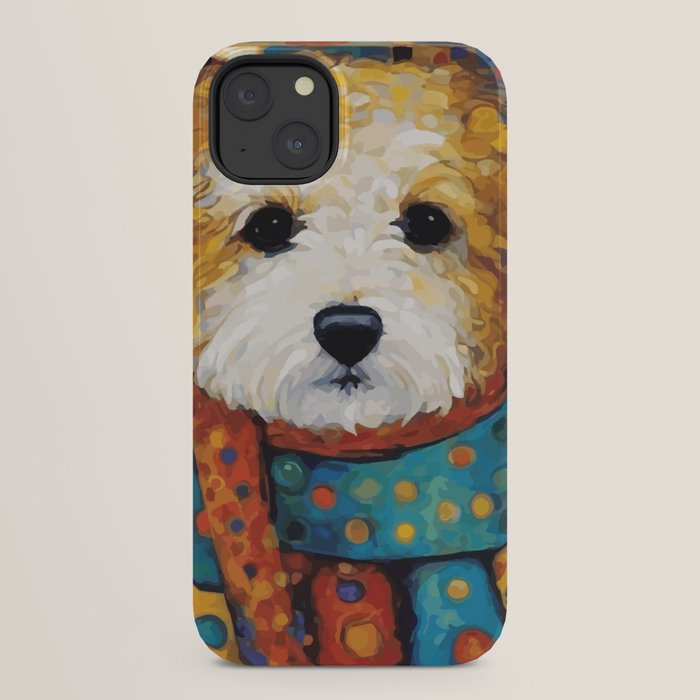 Gustav Klimt Style Dog with a Colorful Scarf iPhone Case Gallery Image 22
