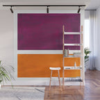 Purple Wine Yellow OchreMid Century Modern Abstract Minimalist Rothko Color Field Squares Wall Mural Gallery Image 1
