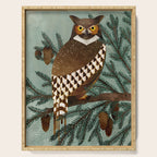Horned Owl in the Pines Serving Tray Gallery Image 1