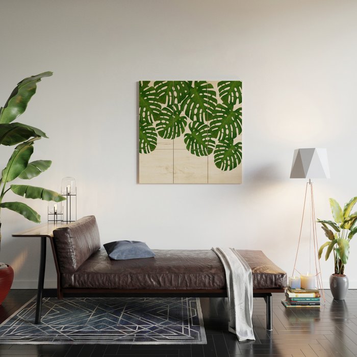 Monstera Leaf I Wood Wall Art Gallery Image 2