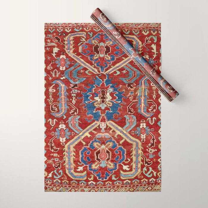 Armenian Manisa Province West Anatolian Dragon Rug Print Wrapping Paper Gallery Image 1