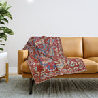 Armenian Manisa Province West Anatolian Dragon Rug Print Throw Blanket Gallery Image 1