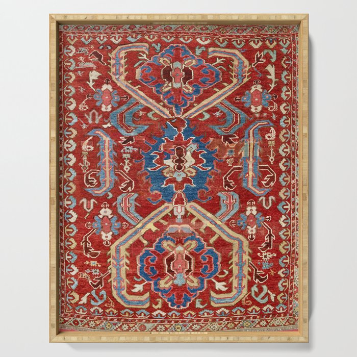 Armenian Manisa Province West Anatolian Dragon Rug Print Serving Tray Gallery Image 1