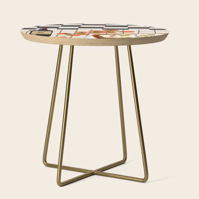 Lasagna parmesan and wne dinner - homemade meal illustration Side Table Gallery Image 1