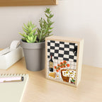 Lasagna parmesan and wne dinner - homemade meal illustration Mini Art Print Gallery Image 2