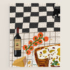 Lasagna parmesan and wne dinner - homemade meal illustration Jigsaw Puzzle Gallery Image 1