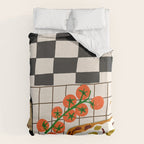 Lasagna parmesan and wne dinner - homemade meal illustration Duvet Cover Gallery Image 6