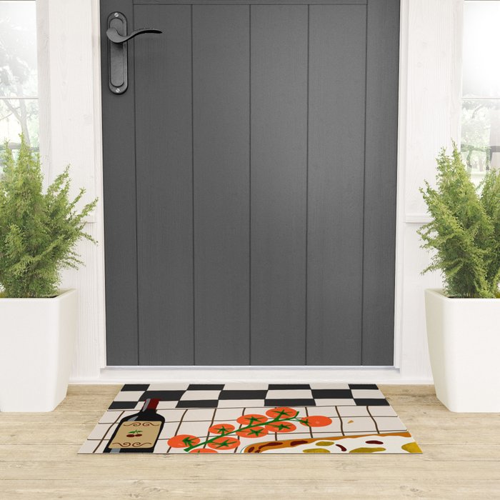 Lasagna parmesan and wne dinner - homemade meal illustration Welcome Mat Gallery Image 3
