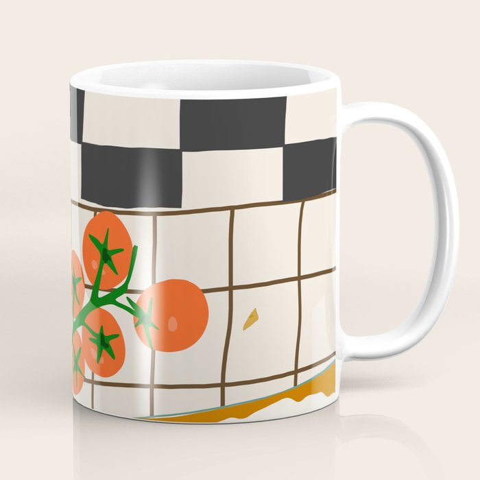 Lasagna parmesan and wne dinner - homemade meal illustration Coffee Mug Gallery Image 1