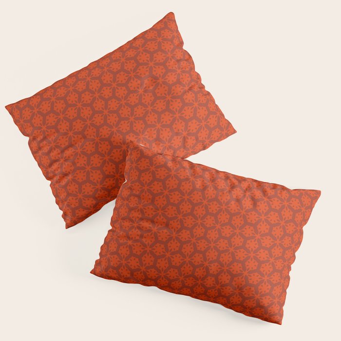 Rich Red Oriental Blooms Pillow Sham Gallery Image 1