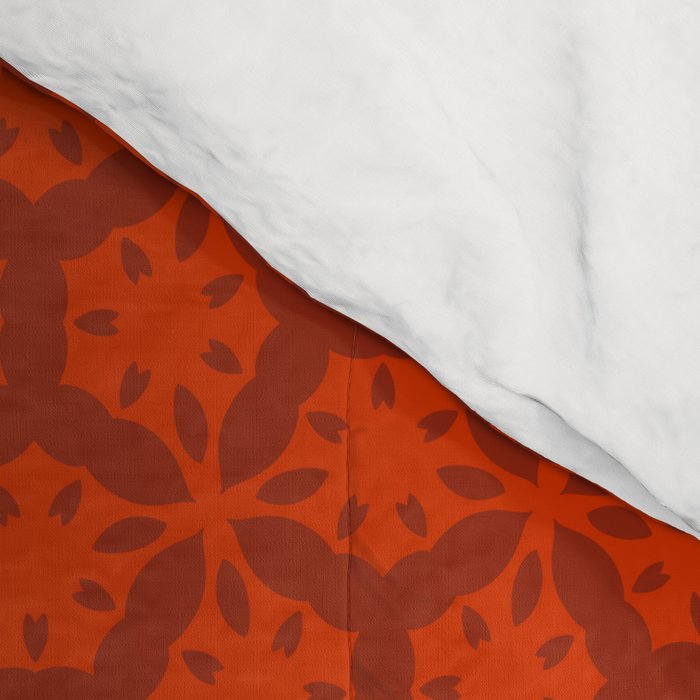 Rich Red Oriental Blooms Comforter Gallery Image 4