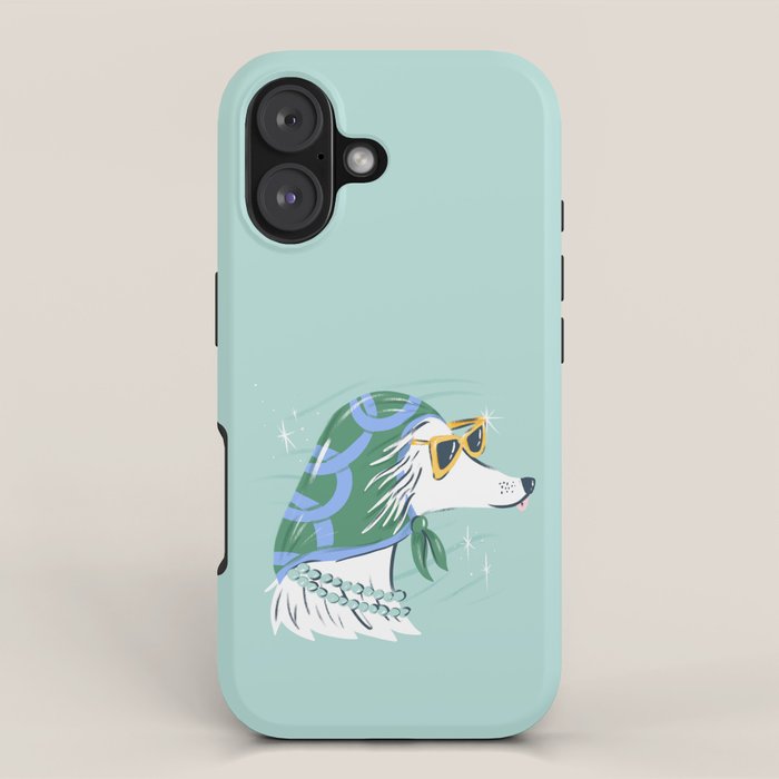 Chic Afghan Hound Dog Illustration iPhone Case Gallery Image 1