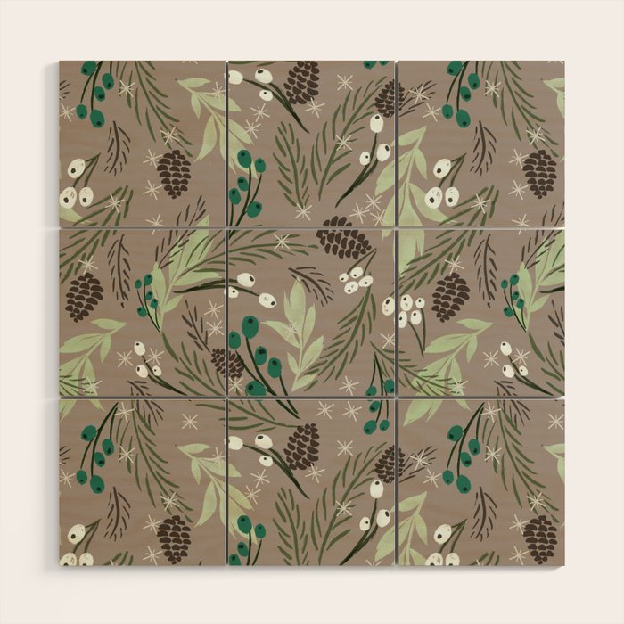 Christmas Foliage - Earth Wood Wall Art Gallery Image 1