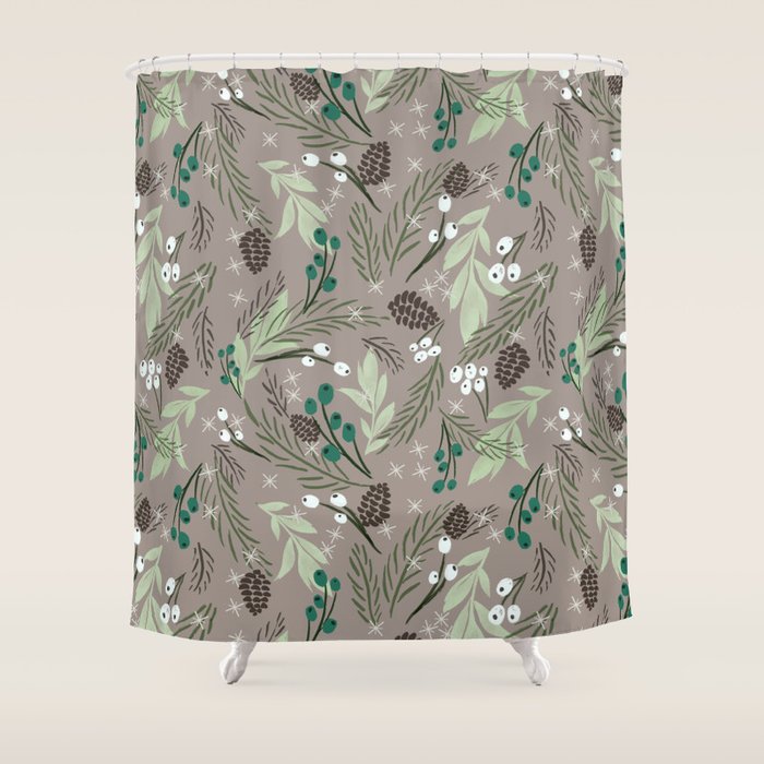 Christmas Foliage - Earth Shower Curtain Gallery Image 1