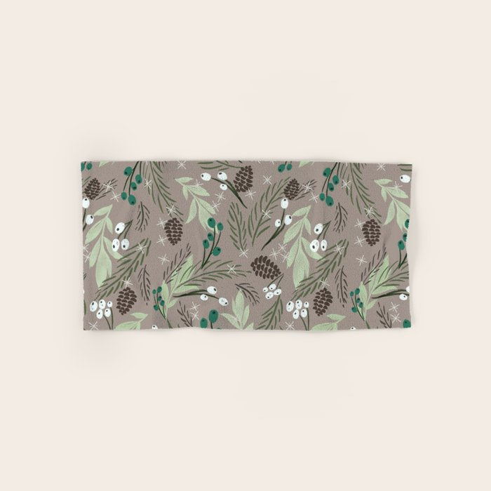 Christmas Foliage - Earth Bath Towel Gallery Image 1