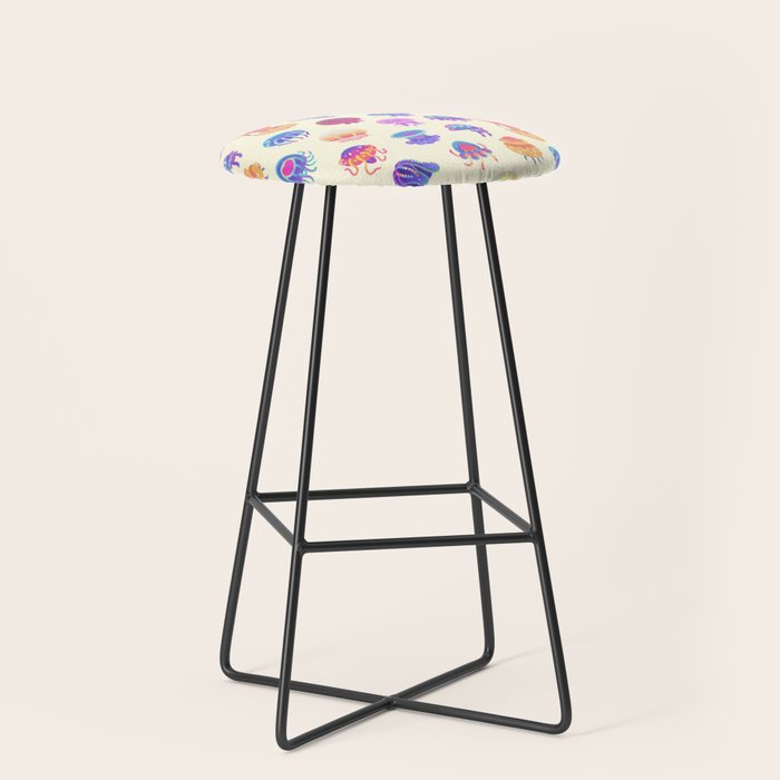 Jellyfish Day - pastel Stool Gallery Image 1