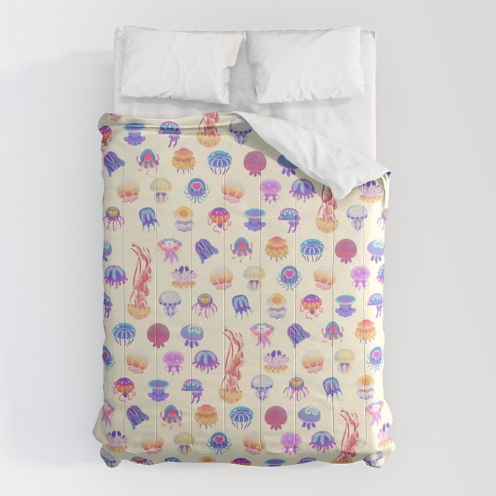 Jellyfish Day - pastel Comforter Gallery Image 6