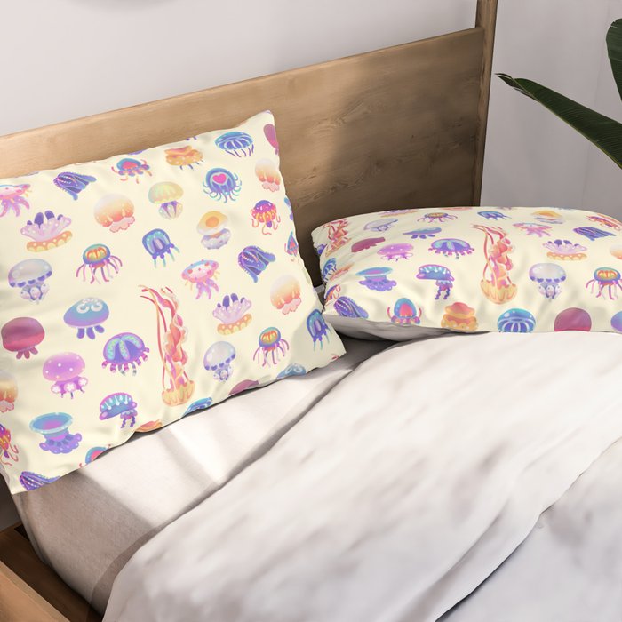 Jellyfish Day - pastel Pillow Sham Gallery Image 2