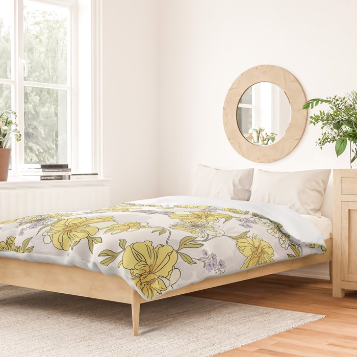 Luxurious pattern with yellow flowers Duvet Cover Gallery Image 2