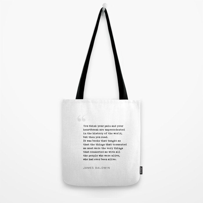 James Baldwin Quote on Books Tote Bag Gallery Image 2