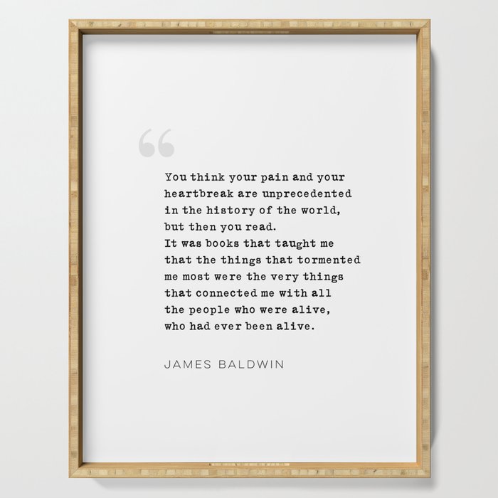 James Baldwin Quote on Books Serving Tray Gallery Image 1