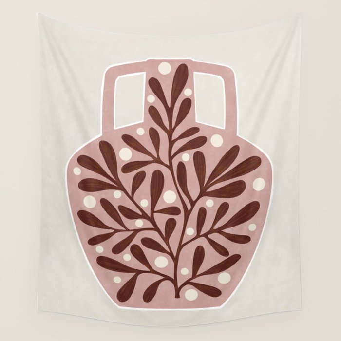 Vase and leaves Wall Tapestry Gallery Image 4