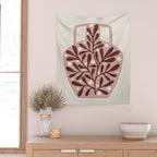Vase and leaves Wall Tapestry Gallery Image 2