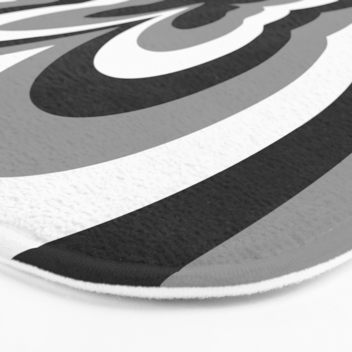 Retro 70s Butterfly in Black & White Bath Mat Gallery Image 3