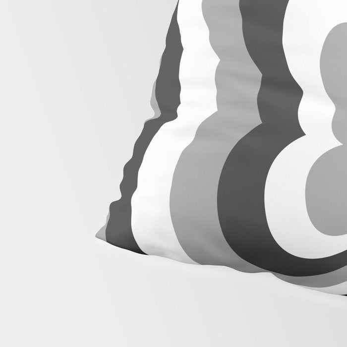 Retro 70s Butterfly in Black & White Pillow Sham Gallery Image 4