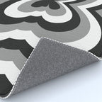 Retro 70s Butterfly in Black & White Rug Gallery Image 4