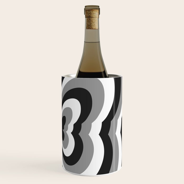 Retro 70s Butterfly in Black & White Wine Chiller Gallery Image 3