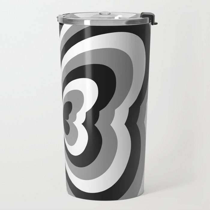 Retro 70s Butterfly in Black & White Travel Mug Gallery Image 2