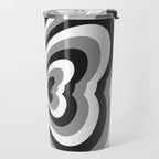 Retro 70s Butterfly in Black & White Travel Mug Gallery Image 2