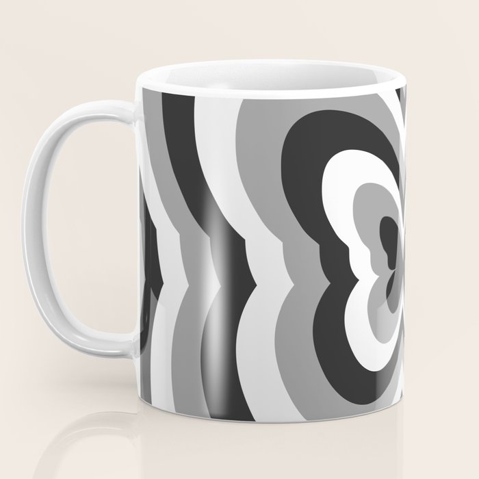 Retro 70s Butterfly in Black & White Coffee Mug Gallery Image 3