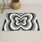 Retro 70s Butterfly in Black & White Rug Gallery Image 1