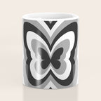 Retro 70s Butterfly in Black & White Coffee Mug Gallery Image 4