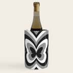 Retro 70s Butterfly in Black & White Wine Chiller Gallery Image 1