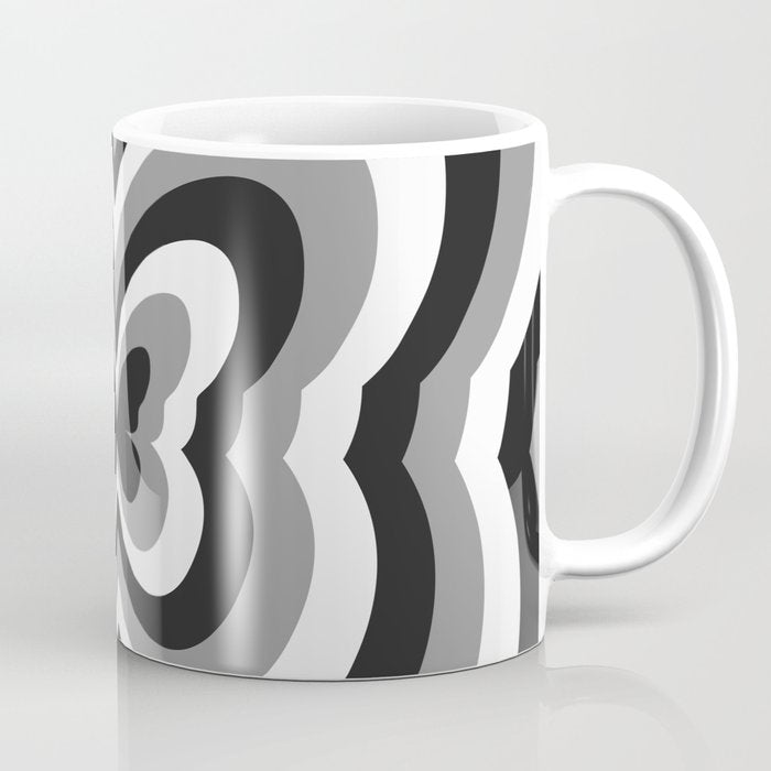 Retro 70s Butterfly in Black & White Coffee Mug Gallery Image 1